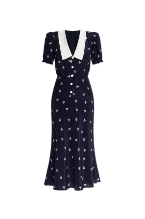 ワンピース ALESSANDRA RICH Woman Dress Blue FABX3982 1844 Navy blue Dress with decorative print Alessandra Rich
